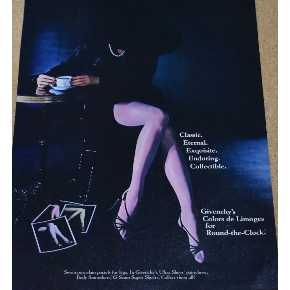 Vintage NEW GIVENCHY White Crystal‎ Shimmery Ultra Sheer Control Top Pantyhose
